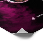 Modern zwart en neon roze script foto prijslijst poster (Hoek)