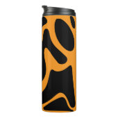 Modern zwart en Oranje vrijevormpatroon Thermosbeker (Geroteerd rechts)