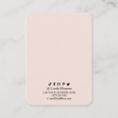 Modern Zwart en Pastel Roze Oorbel Display Kaart Visitekaartje (Achterkant)