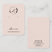 Modern Zwart en Pastel Roze Oorbel Display Kaart Visitekaartje (Voorkant / Achterkant)