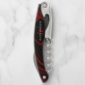 Modern zwart en rood Abstract patroon Kurkentrekker (Achterkant)