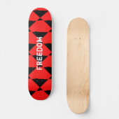 Modern zwart en rood Abstract patroon Persoonlijk Skateboard (Voorkant)