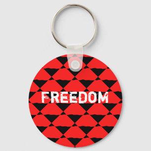 Modern zwart en rood Abstract patroon Sleutelhanger