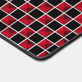 Modern zwart en rood diamantpatroon bureaumat (Hoek)