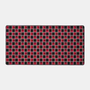 Modern zwart en rood diamantpatroon bureaumat