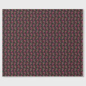 Modern Zwart en Rood Klassiek Candy Cane Patroon Cadeaupapier (Vlak)