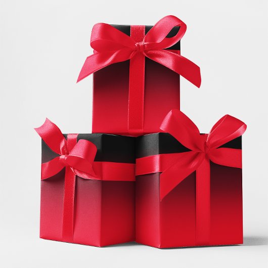 Modern zwart en rood ombre cadeaupapier