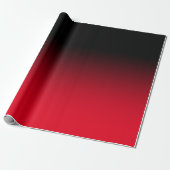 Modern zwart en rood ombre cadeaupapier (Uitgerold)