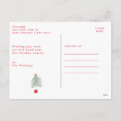 Modern Zwart en Rood Prettig Kerstfeest Traditione Feestdagenkaart (Achterkant)