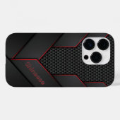 Modern zwart en rood stijlvol Case-Mate iPhone case (Achterkant (horizontaal))