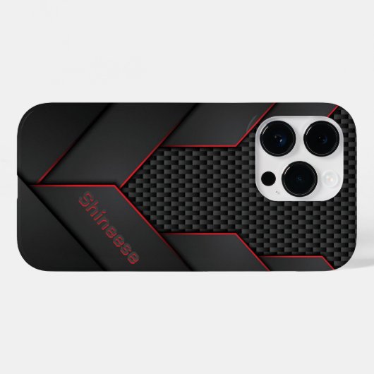 Modern zwart en rood stijlvol Case-Mate iPhone case (Achterkant (horizontaal))