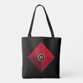 Modern Zwart en Rood Tote Bag (Achterkant)