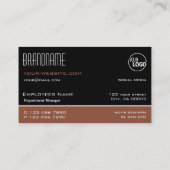 Modern zwart en roodbruin, eenvoudig stijlvol Logo Visitekaartje (Achterkant)