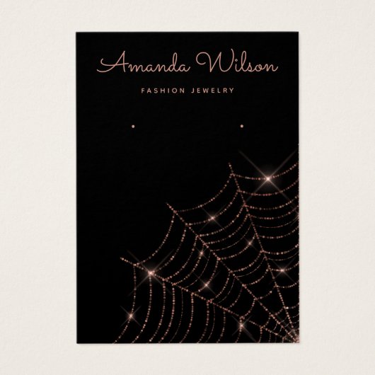 Modern Zwart en roos gouden oorbel Display kaart (Voorkant)