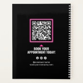 Modern zwart en roze kapsalon Afspraakboek Planner (Achterkant)