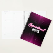 Modern zwart en roze kapsalon Afspraakboek Planner (Display)