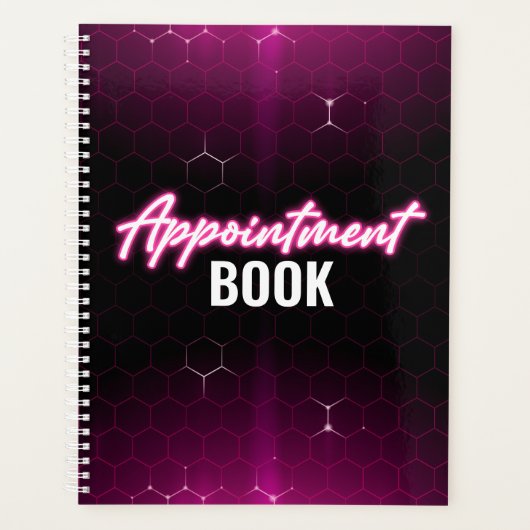 Modern zwart en roze kapsalon Afspraakboek Planner (Voorkant)