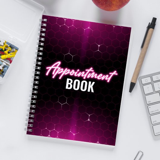 Modern zwart en roze kapsalon Afspraakboek Planner