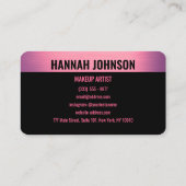 Modern zwart en roze metallic Visitekaartje (Achterkant)