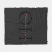 Modern Zwart en Roze Script Classic Monogram Fleece Deken (Voorkant (Horizontaal))