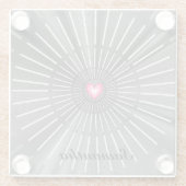 Modern zwart en roze, unieke stijlvolle kool glazen onderzetter (Achterkant)