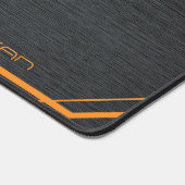 Modern zwart en Sinaasappel gepersonaliseerd Bureaumat (Hoek)