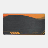 Modern zwart en Sinaasappel gepersonaliseerd Bureaumat (Voorkant)