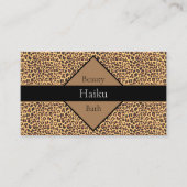 Modern Zwart en Tan Leopard Print Visitekaartje (Voorkant)