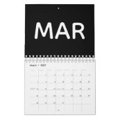 Modern Zwart en Wit 2026 Kalender (Mar 2027)