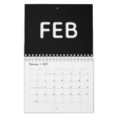 Modern Zwart en Wit 2026 Kalender (Feb 2027)