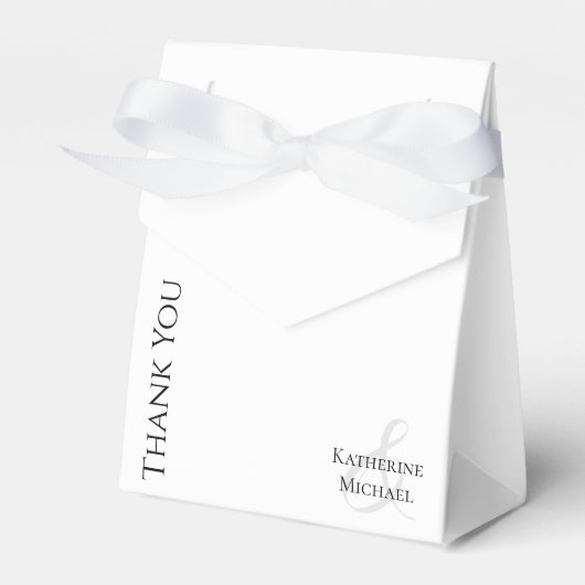Modern zwart en wit-bruiloft dank u bedankdoosjes (Voorkant Zijde)