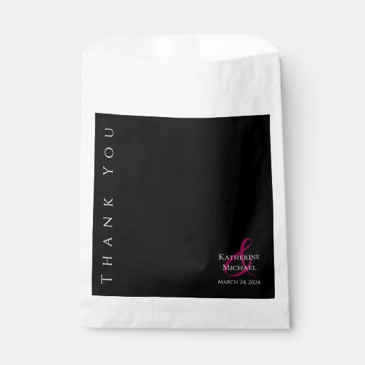Modern zwart en wit-bruiloft dank u- bedankzakje (Voorkant)