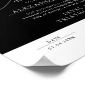 Modern Zwart en Wit Certificaat Award Afgestudeerd Poster (Hoek)