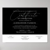 Modern Zwart en Wit Certificaat Award Afgestudeerd Poster (Voorkant)