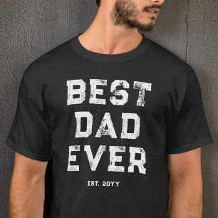 Modern Zwart en Wit Cool Beste Papa Ooit Est T-shirt