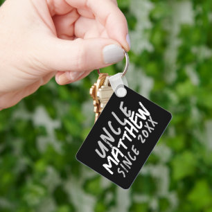 Modern Zwart en Wit Grunge Voor De Coole Oom Sleutelhanger