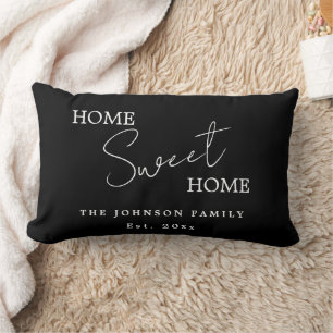 Modern Zwart en Wit Home Sweet Home Kussen