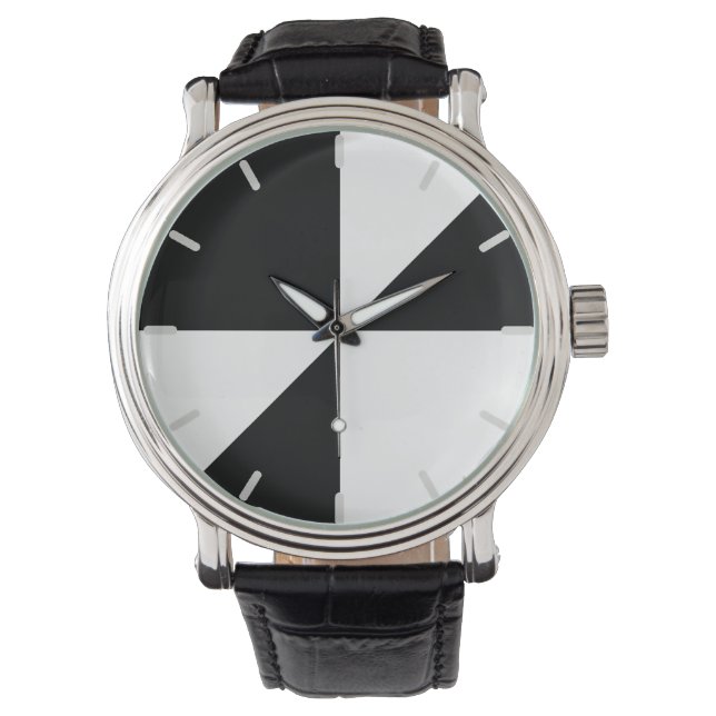 Modern Zwart en Wit Horloge (Voorkant)