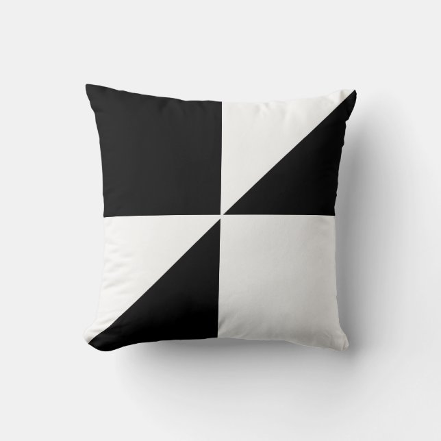 Modern zwart en wit kussen (Voorkant)
