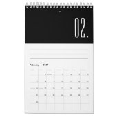 Modern Zwart En Wit Minimalistisch Kalender (Feb 2027)