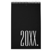 Modern Zwart En Wit Minimalistisch Kalender (Hoes)