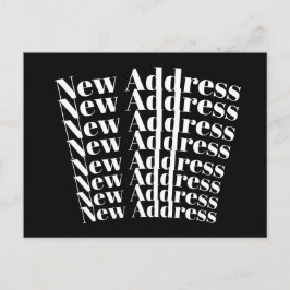 Modern Zwart En Wit Nieuw Adres Aankondiging Briefkaart
