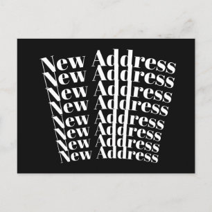 Modern Zwart En Wit Nieuw Adres Aankondiging Briefkaart