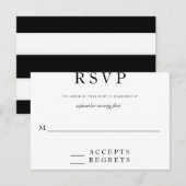 Modern Zwart en Wit RSVP Kaartje (Voorkant / Achterkant)
