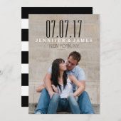 MODERN ZWART EN WITTE BEWAREN DE DATUURKAART SAVE THE DATE (Voorkant / Achterkant)