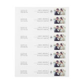 MODERN ZWART- EN WITTESTTYPOGRAFIE WEDDENDE FOTO ADRESLABEL WIKKEL (Vel)