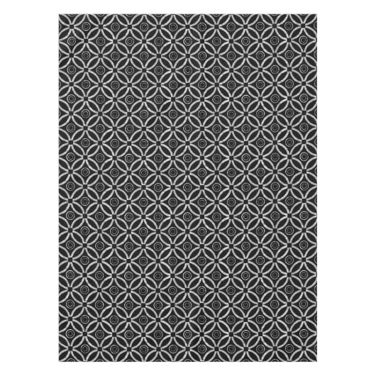 Modern zwart en zilver geometrisch patroon tafelkleed (Voorkant)