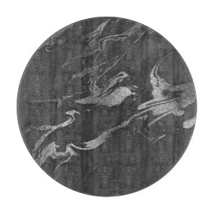 Modern zwart en zilver marmerpatroon snijplank