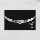 Modern zwart en zilver met Monogram Professional Visitekaartje (Voorkant)