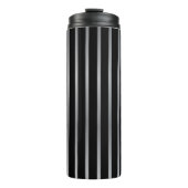 Modern zwart en zilver streep thermosbeker (Voorkant)